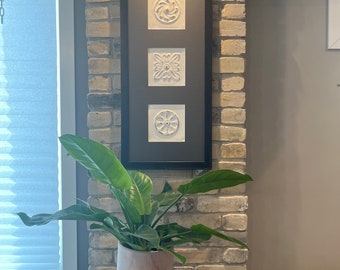 Vintage modern black framed vintage tin ceiling tile