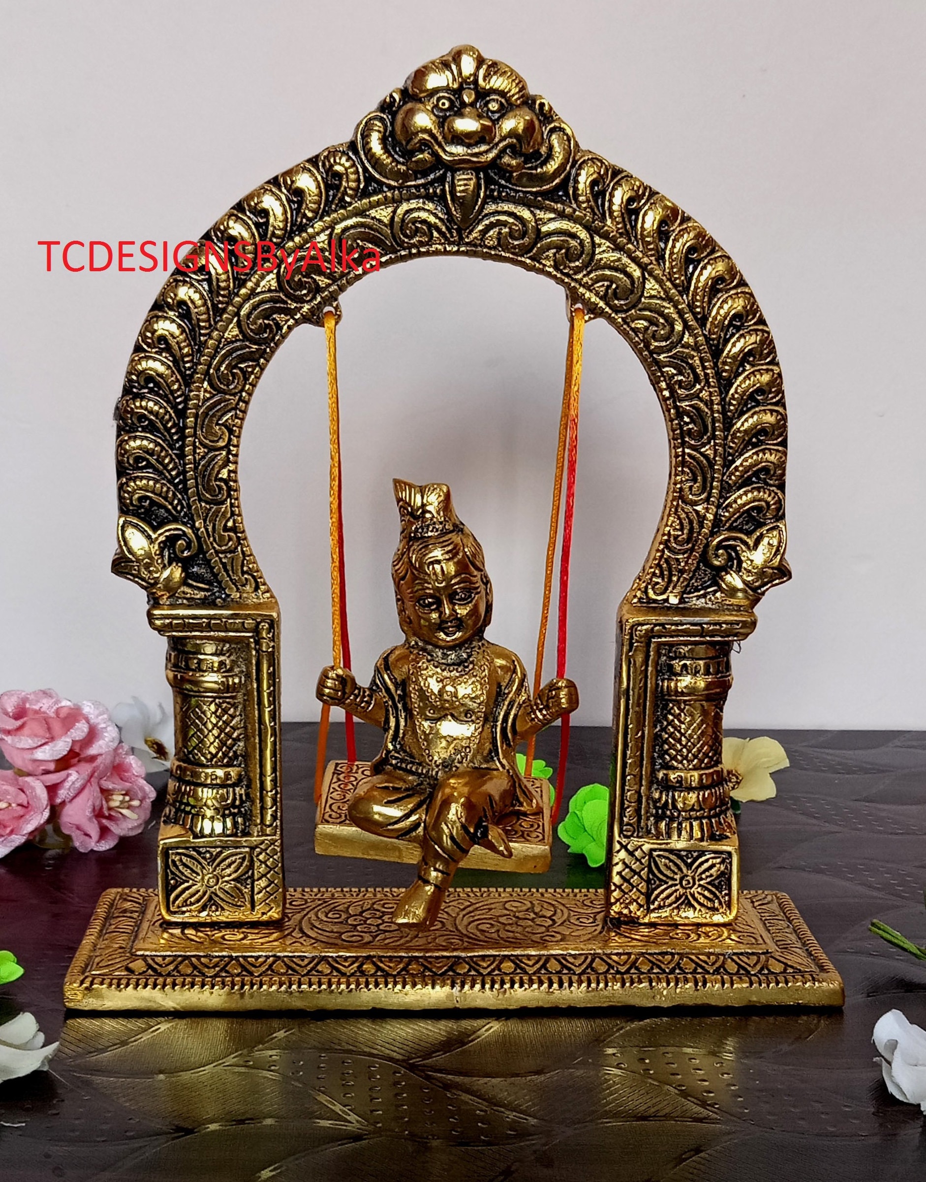 Krishna on a Swing Metal Wall Art Indian Metal Art Home Etsy