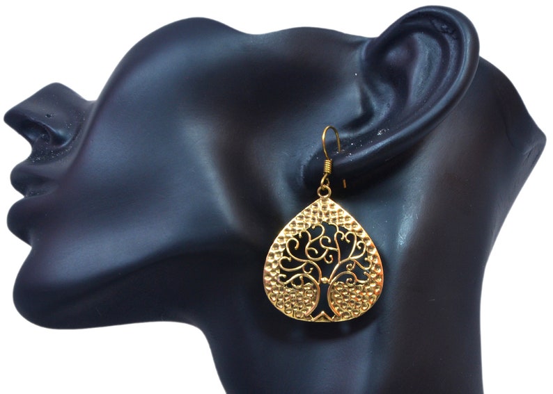 Tree Shape Brass Earrings Gift For Her Indian Jewelry Tribal Earrings