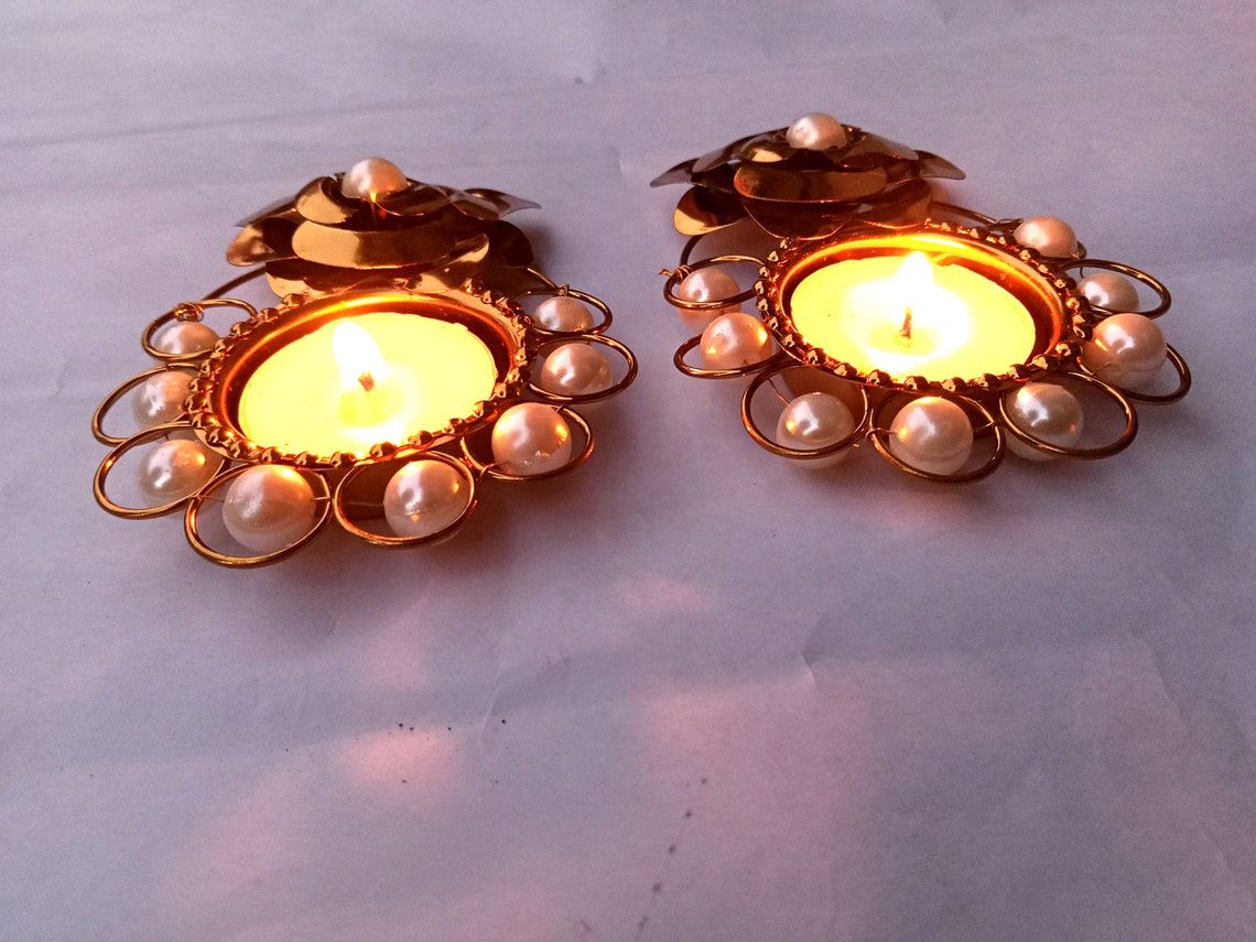 Beautiful Tealights Holder Metal Golden Divas Perfect for Etsy UK