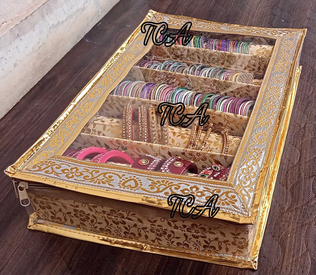 Handmade Indian Bangle Box Beautiful Work Weeding Favor Etsy