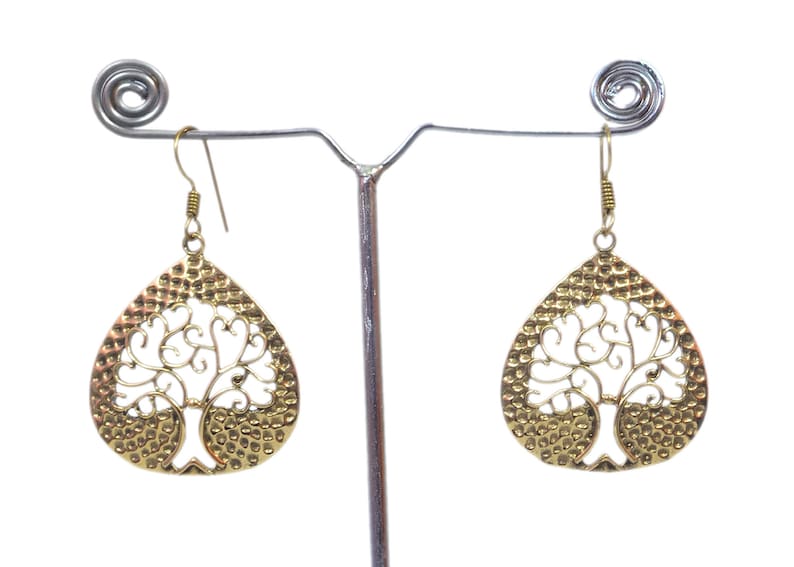 Tree Shape Brass Earrings Gift For Her Indian Jewelry Tribal Earrings
