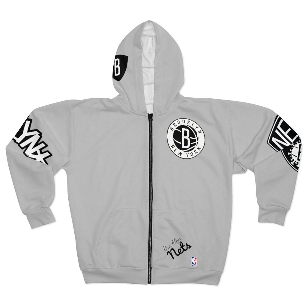 Brooklyn Nets Zip Hoodie This Zipped fleece jacket will keep Etsy