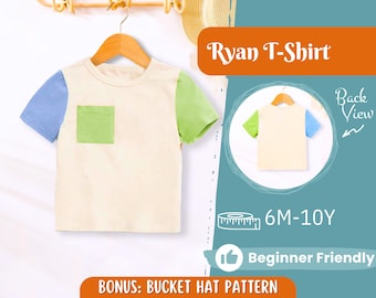 Patrón de camiseta para niños, patrón de camiseta para niño, patrón para niños, patrón en PDF, patrón para principiantes, patrón de costura para niños pequeños, patrón de camisa