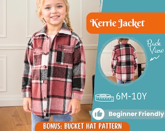 Jacke Schnittmuster für Kinder, Schnittmuster Shirt Jacke, Kinder Schnittmuster, PDF Schnittmuster, Anfänger Schnittmuster, Anfänger Schnittmuster, Schnittmuster Kleinkind, Schnittmuster Shirt