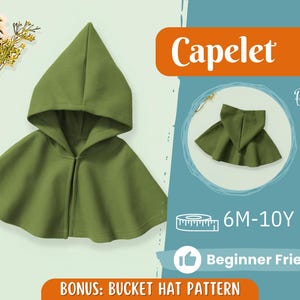 Modello di cucito per mantello per bambini, modello di mantello, modello per bambini, modello PDF facile, modello per principianti, modello di cucito per bambini piccoli, modello per neonati