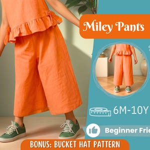 Pants Sewing Pattern for Kids, Elastic Waistband Pants Pattern, Kids Pattern, Baby Sewing Pattern, Beginner Pattern, Sewing Pattern Toddlers