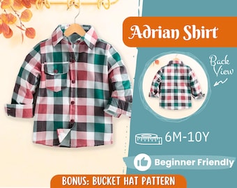 Shirt Sewing Pattern for Kids, Boy's Shirt Pattern, Kids Pattern, PDF Pattern, Beginner Pattern, Sewing Pattern Toddlers, Kids Shirt Pattern