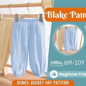 Pants Sewing Pattern for Kids, Elastic Waistband Pants Pattern, Kids Pattern, Baby Sewing Pattern, Beginner Pattern, Sewing Pattern Toddlers