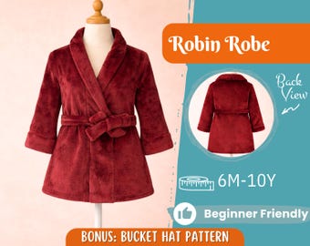 Robe Sewing Pattern for Kids, Toddler Pattern, Kids Pattern, PDF Pattern, Beginner Pattern, Sewing Pattern Toddlers, Teddy Robe Pattern