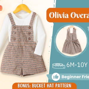 Overalls Sewing Pattern for Kids, Overalls Pattern, Kids Pattern, Romper Pattern, Beginner Pattern, Sewing Pattern Toddlers, PDF Pattern