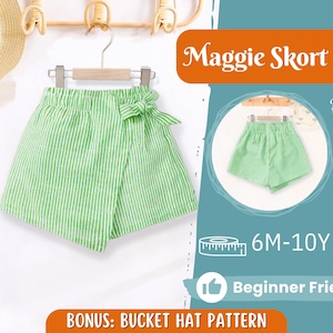 Skort Sewing Pattern for Kids, Skort Pattern, Kids Pattern, PDF Pattern, Beginner Pattern, Sewing Pattern Toddlers, Baby Pattern, Girl Skirt