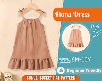 Kleid Schnittmuster für Kinder, Kleider-Schnittmuster, Kinder-Schnittmuster, Sommerkleid-Schnittmuster, Anfänger-Schnittmuster, Anfänger-Schnittmuster, Schnittmuster Kleinkinder, Baby-Schnittmuster
