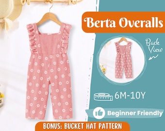 Overalls Sewing Pattern for Kids, Overalls Pattern, Kids Pattern, Jumpsuit Pattern, Beginner Pattern, Sewing Pattern Toddlers, Baby Pattern