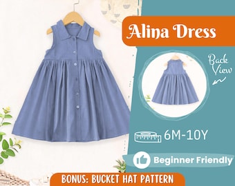 Dress Sewing Pattern for Kids, Dress Pattern, Kids Pattern, Summer Dress Pattern, Beginner Pattern, Sewing Pattern Toddlers, Baby Pattern