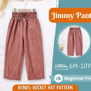 Pants Sewing Pattern for Kids, Elastic Waistband Pants Pattern, Kids Pattern, Baby Sewing Pattern, Beginner Pattern, Sewing Pattern Toddlers