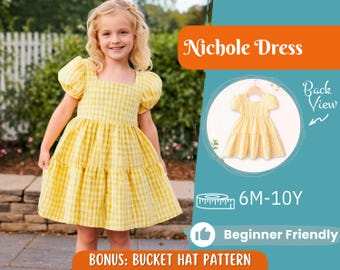 Dress Sewing Pattern for Kids, Dress Pattern, Kids Pattern, Summer Dress Pattern, Beginner Pattern, Sewing Pattern Toddlers, Baby Pattern