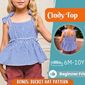 Toppatroon voor kinderen, toppatroon, kinderpatroon, meisjespatroon, beginnerspatroon, naaipatroon peuters, pdf-patroon