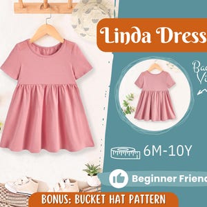 Dress Sewing Pattern for Kids, Dress Pattern, Kids Pattern, Summer Dress Pattern, Beginner Pattern, Sewing Pattern Toddlers, Baby Pattern