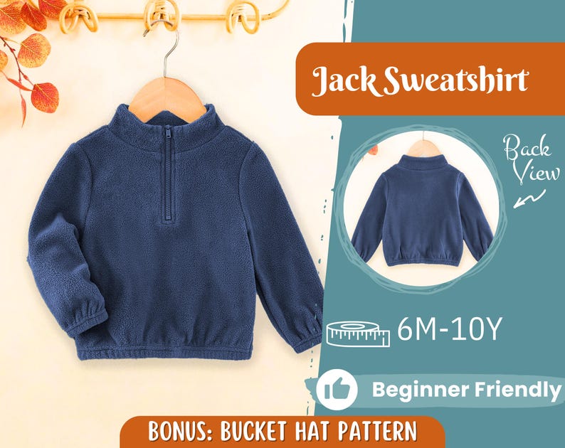 Sweatshirt Sewing Pattern for Kids, Easy Pattern, Kids Sewing Pattern, PDF Pattern, Beginner Pattern, Sewing Pattern Toddlers, Kids Pattern image 1