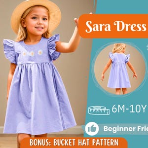 Dress Sewing Pattern for Kids, Dress Pattern, Kids Pattern, Summer Dress Pattern, Beginner Pattern, Sewing Pattern Toddlers, Baby Pattern