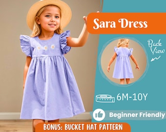 Dress Sewing Pattern for Kids, Dress Pattern, Kids Pattern, Summer Dress Pattern, Beginner Pattern, Sewing Pattern Toddlers, Baby Pattern