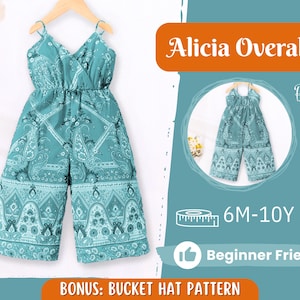 Overalls Sewing Pattern for Kids, Overalls Pattern, Kids Pattern, Jumpsuit Pattern, Beginner Pattern, Sewing Pattern Toddlers, Baby Pattern