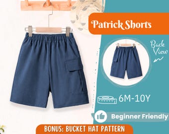 Kids Shorts Sewing Pattern, Shorts Pattern, Kids Pattern, Sewing Pattern, Beginner Pattern, Sewing Pattern Toddlers, Boy Sewing Pattern