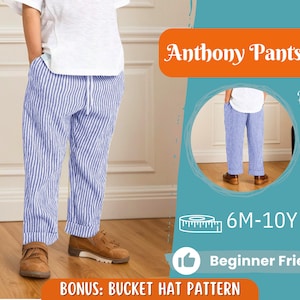 Pants Sewing Pattern for Kids, Elastic Waistband Pants Pattern, Kids Pattern, Baby Sewing Pattern, Beginner Pattern, Sewing Pattern Toddlers