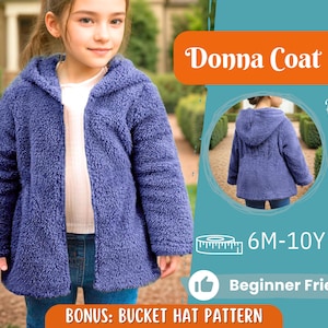Coat Sewing Pattern for Kids, Girl Coat Pattern, Kids Pattern, PDF Pattern, Beginner Pattern, Sewing Pattern Toddlers, Kids Jacket Pattern
