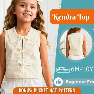 Toppatroon voor kinderen, toppatroon, kinderpatroon, meisjespatroon, beginnerspatroon, naaipatroon peuters, pdf-patroon