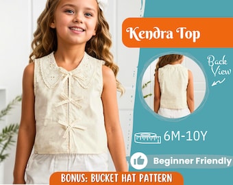 Top Sewing Pattern for Kids, Top Pattern, Kids Pattern, Girl Pattern, Beginner Pattern, Sewing Pattern Toddlers, PDF Pattern
