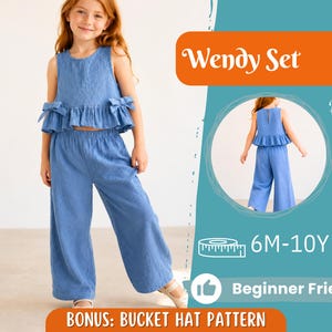 Top and Pants Pattern for Kids, Top Pattern, Kids Pattern, PDF Pattern, Beginner Pattern, Sewing Pattern Toddlers, Pants Pattern