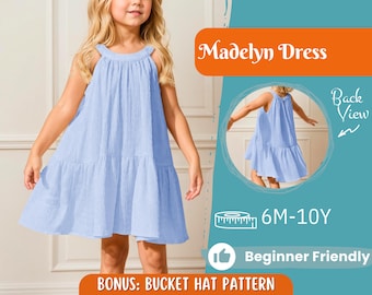 Dress Sewing Pattern for Kids, Dress Pattern, Kids Pattern, Girl Dress Pattern, Beginner Pattern, Sewing Pattern Toddlers, PDF Pattern