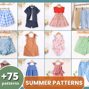 Kids Sewing Patterns Bundle, Sewing Patterns, Kids Patterns, Summer Patterns, Children Pattern, Easy Pattern, Beginner Pattern, PDF Pattern