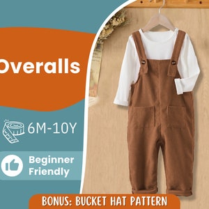 Overalls Sewing Pattern for Kids, Overalls Pattern, Kids Pattern, Jumpsuit Pattern, Beginner Pattern, Sewing Pattern Toddlers, Baby Pattern