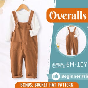 Overalls Sewing Pattern for Kids, Overalls Pattern, Kids Pattern, Jumpsuit Pattern, Beginner Pattern, Sewing Pattern Toddlers, Baby Pattern
