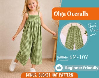Overalls Sewing Pattern for Kids, Overalls Pattern, Kids Pattern, Jumpsuit Pattern, Beginner Pattern, Sewing Pattern Toddlers, Baby Pattern