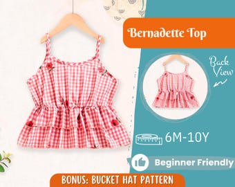 Top Sewing Pattern for Kids, Top Pattern, Kids Pattern, Girl Pattern, Beginner Pattern, Sewing Pattern Toddlers, PDF Pattern