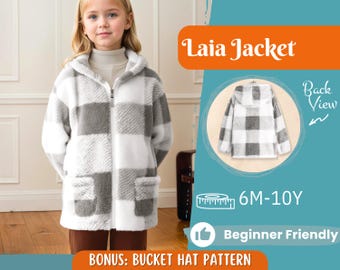 Mantel Schnittmuster für Kinder, Mädchen Mantel Schnittmuster, Kinder Schnittmuster, PDF Schnittmuster, Anfänger Schnittmuster, Schnittmuster Kleinkind, Nähen Schnittmuster, Kinder Jacke Schnittmuster