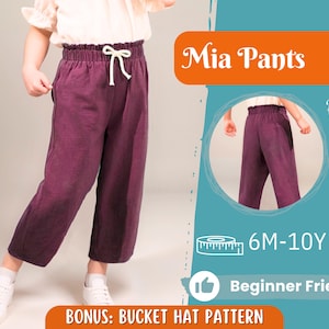 Pants Sewing Pattern for Kids, Elastic Waistband Pants Pattern, Kids Pattern, Baby Sewing Pattern, Beginner Pattern, Sewing Pattern Toddlers