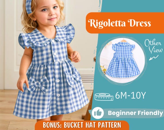 Dress Sewing Pattern for Kids, Dress Pattern, Kids Pattern, Girl Dress Pattern, Beginner Pattern, Sewing Pattern Toddlers, PDF Pattern