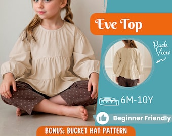 Girl Blouse Pattern, Sewing Pattern for Kids, Kids Pattern, Toddler Blouse Pattern, Beginner Pattern, Sewing Pattern Toddlers, Baby Pattern