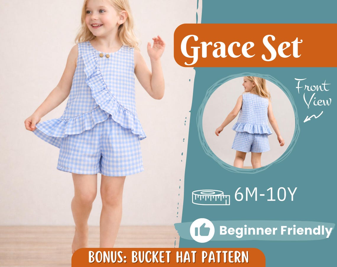 Top and Shorts Pattern for Kids, Top Pattern, Kids Pattern, PDF Pattern ...