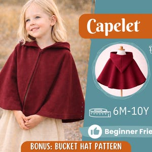 Cape Sewing Pattern for Kids, Capelet Pattern, Kids Pattern, Easy PDF Pattern, Beginner Pattern, Sewing Pattern Toddlers, Baby Pattern