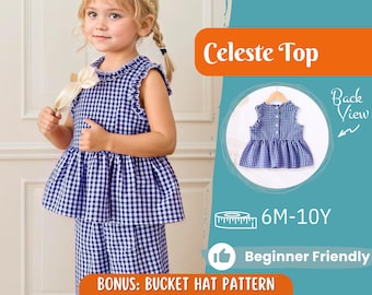 Top Sewing Pattern for Kids, Top Pattern, Kids Pattern, Girl Pattern, Beginner Pattern, Sewing Pattern Toddlers, PDF Pattern