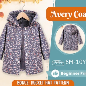 Coat Sewing Pattern for Kids, Coat Pattern, Kids Pattern, PDF Pattern, Beginner Pattern, Sewing Pattern Toddlers, Kids Jacket Pattern