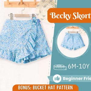 Skort Schnittmuster für Kinder, Skort Schnittmuster, Kinder Schnittmuster, PDF Schnittmuster, Anfänger Schnittmuster, Schnittmuster Kleinkinder, Baby Schnittmuster, Mädchen Rock