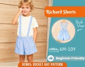 Suspender Shorts Sewing Pattern, Shorts Pattern, Kids Pattern, Sewing Pattern, Beginner Pattern, Sewing Pattern Toddlers, Boy Sewing Pattern