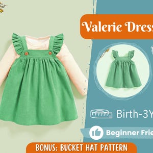 Dress Sewing Pattern for Kids, Dress Pattern, Kids Pattern, Beginner Pattern, Baby Sewing Pattern, Baby Girl Dress Pattern, Pinafore Dress